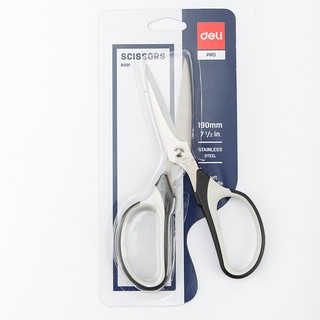 Deli PRO กรรไกรสแตนเลส (Scissors 6001) ขนาด 190 mm. มีให้เลือก 2 สี (สีน้ำเงิน,สีดำ)