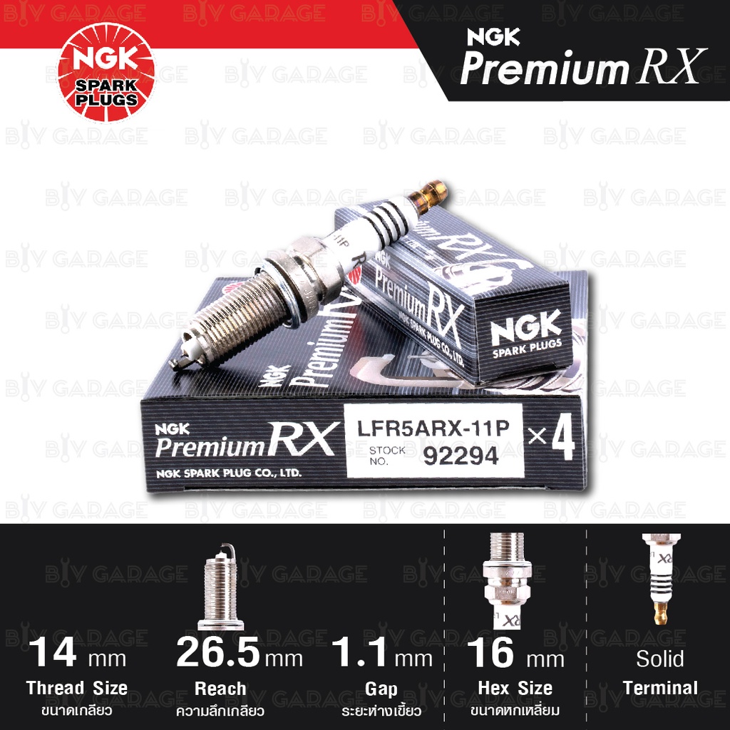 NGK หัวเทียน Premium RX ขั้ว Ruthenium [ LFR5ARX-11P ] ใช้อัพเกรด PLFR5A-11 / LFR5A-11 / LFR5AIX-11 