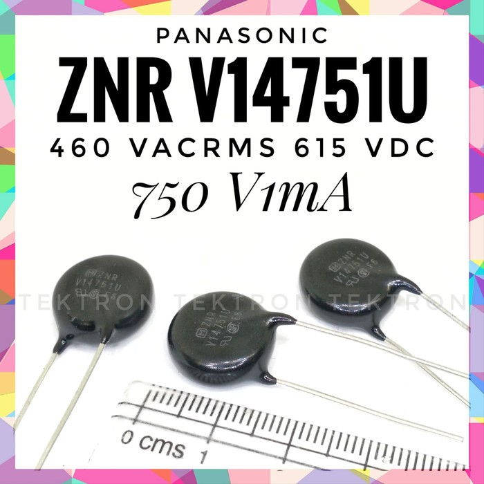 Panasonic ZNR V20271U 270V 1mA 175V rms 225V ป้องกันไฟกระชาก DC