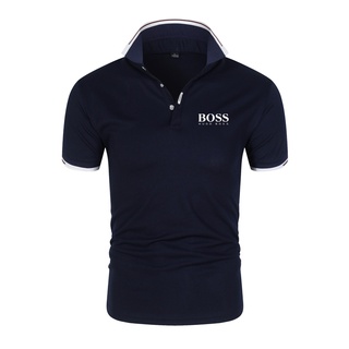 Hugo BOSS เสื้อโปโลแขนสั้นลําลอง ลายทาง สไตล์คลาสสิก แฟชั่นฤดูร้อน สําหรับผู้ชาย ไซซ์ M - 4Xl