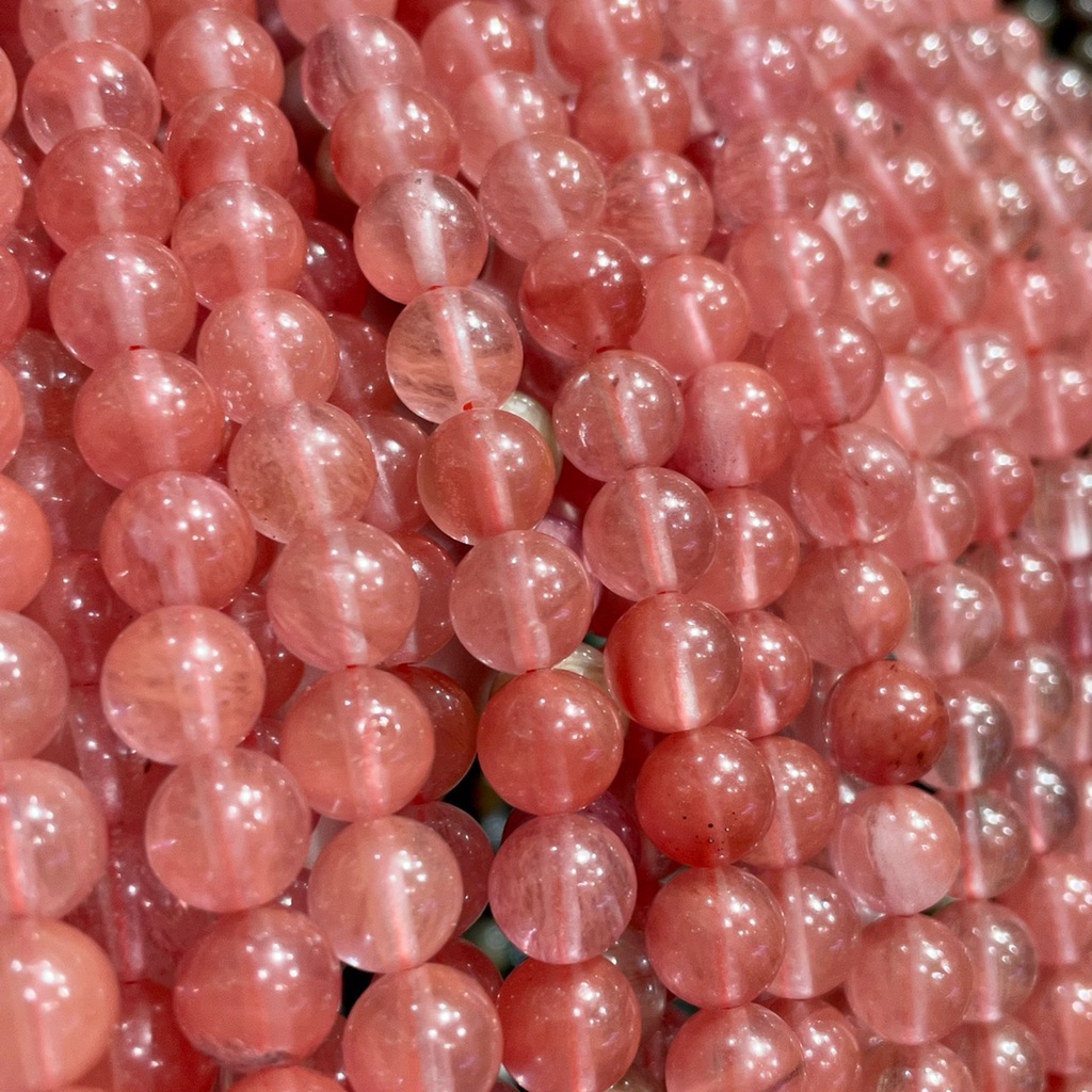 เชอร์รี่ ควอตซ์ cherry quartz หินแห่งความรัก ทรงกลม เส้นยาว เกรด A