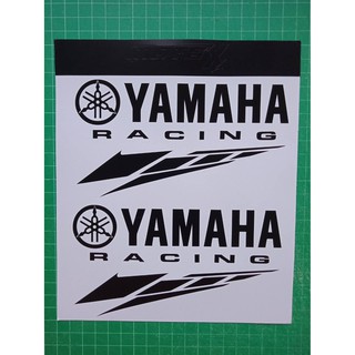 Motorbike Black Matt sticker (YAMAHA+สัญลักษณ์)สติกเกอร์เนื้อด้านสำหรับติดรถมอเตอร์ไซค์หรือรถยนต์