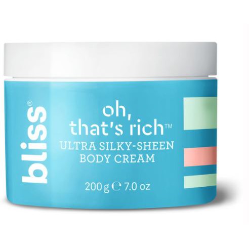 ( lot ก.ค. 2021 ) Bliss oh, that’s rich ultra silky - sheen body cream 200 g / 7.0 oz ครีมทาท้อง ครี