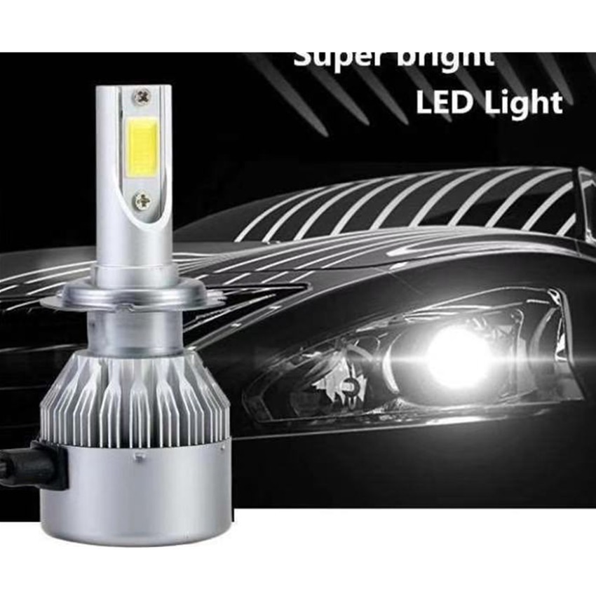 2 Pcs Car Front Led Light Auto Waterproof IP67 C6 LED H4Cob 36W c6 แสง ...