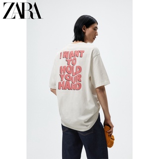 Zara เสื้อยืดแขนสั้น พิมพ์ลาย The BEATLES Love สําหรับผู้ชาย 1277405 251