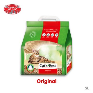 [MANOON] CATS BEST Original Clumping &amp; Encapsulating Cat Litter แคท เบสท์ ออริจินอล ทรายเเมวอนามัย ทรายไม้สน 5L