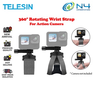 Telesin WFS-221 สายรัดข้อมือ หมุนได้ 360 องศา ปรับได้ สําหรับ GoPro Hero 10 9 8 7 6 5 Insta360 Osmo Action