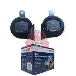 BOSCH แท้ เสียงเบนซ์ BENZ แตร รถยนต์ Bosch รุ่น EC6 Fanfare Compact แตร หอยโข่ง (สีดำ) ของแท้ 12V ของแท้ 100%