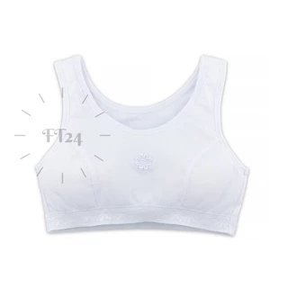 👧🏻เสื้อชั้นในเด็กผู้หญิง สวมหัว 👧🏻First bra สีขาวล้วน 1 ตัว มีฟองน้ำ เด็กประถม เนื้อผ้านุ่ม ใส่สบาย ลายน่ารัก