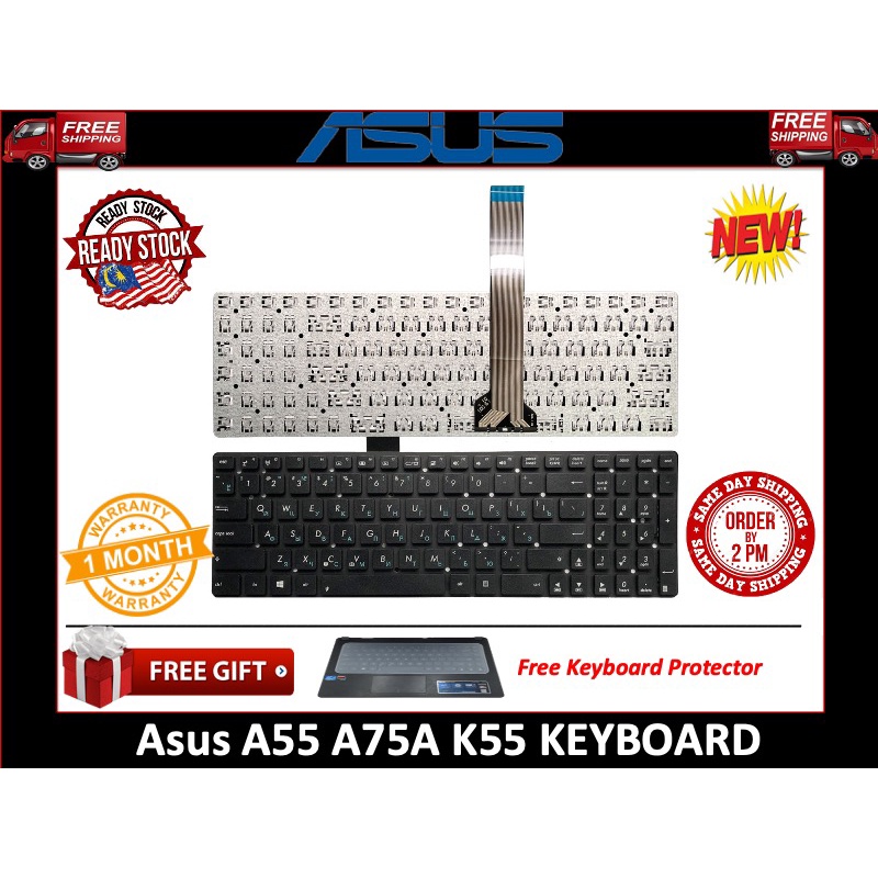 Asus K55 K55VD 0KN0-M21US23 9J.N2J82.S01 0KNB0-6125US00 9J.N2J82.R01 NSK-UGR01 Series แป้นพิมพ์แล็ปท