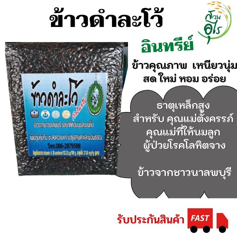 ข้าวดำละโว้ อินทรีย์ 1กก. ข้าวสำหรับคุณแม่ตั้งครรภ์ คุณแม่ที่ให้นมลูก Organic ข้าวคุณภาพ ไร้สารเคมี ข้าวกล้อง