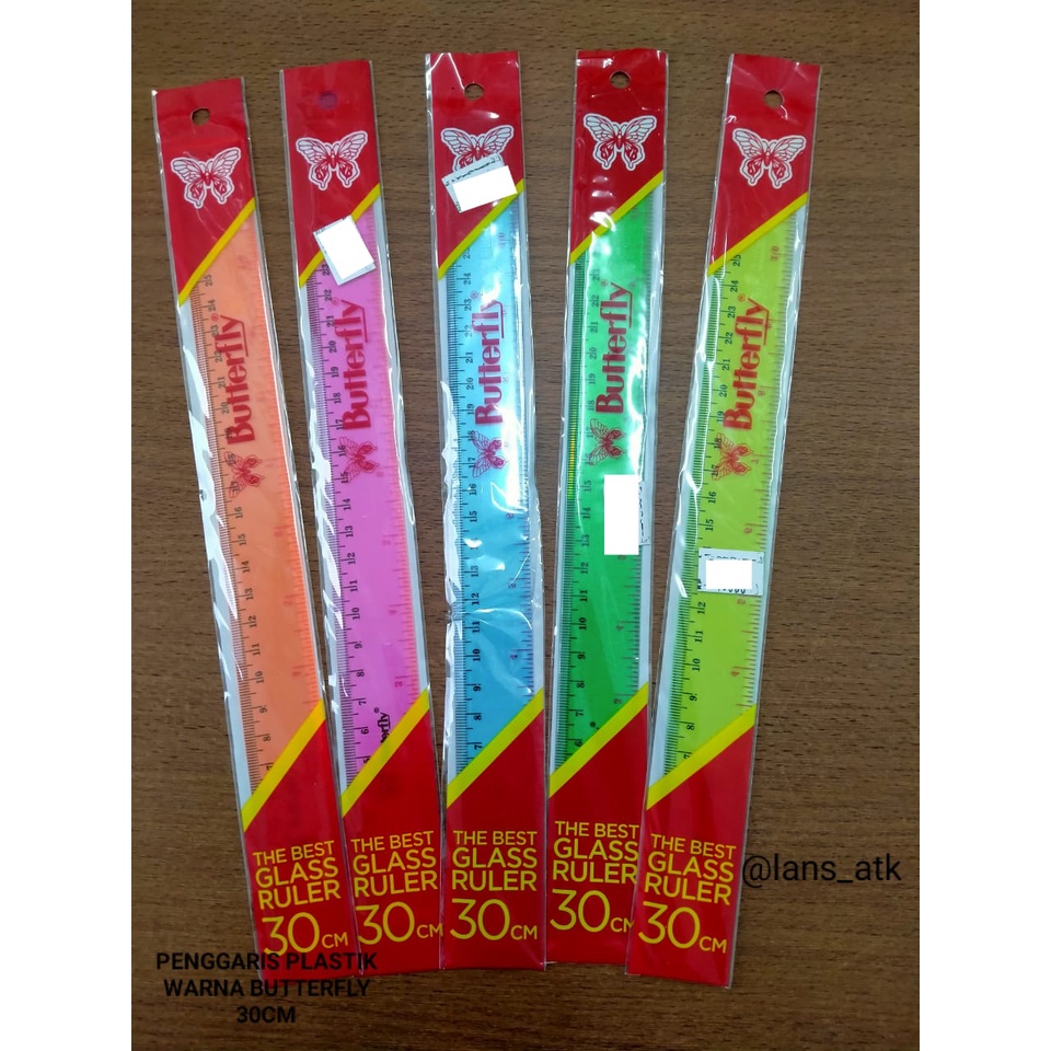 BUTTERFLY COLORFUL RULER 30CM / พลาสติก 30CM (BU02)