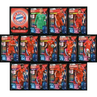 Match Attax 19/20 Bayern Munich Full Team Base Card Set 13 ใบ