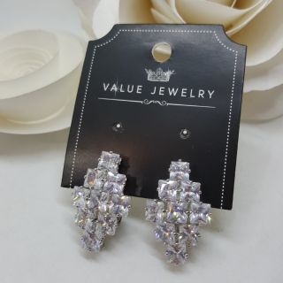 ER6046 Value Jewelry ต่างหูแฟชั่นประดับเพชร CZ