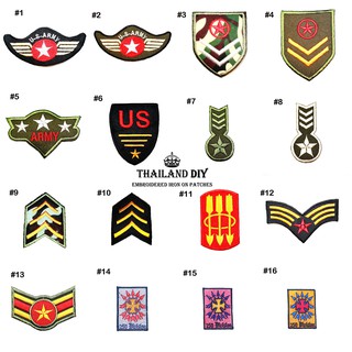 🔥SALE ราคาถูก คุ้ม🔥 ตัวรีดติดเสื้อ ทหาร ชุดทหาร นักบิน เครื่องหมาย ยศทหาร wop Army Patch งานปัก DIY ตัวรีด อาร์มติดเสื้อ