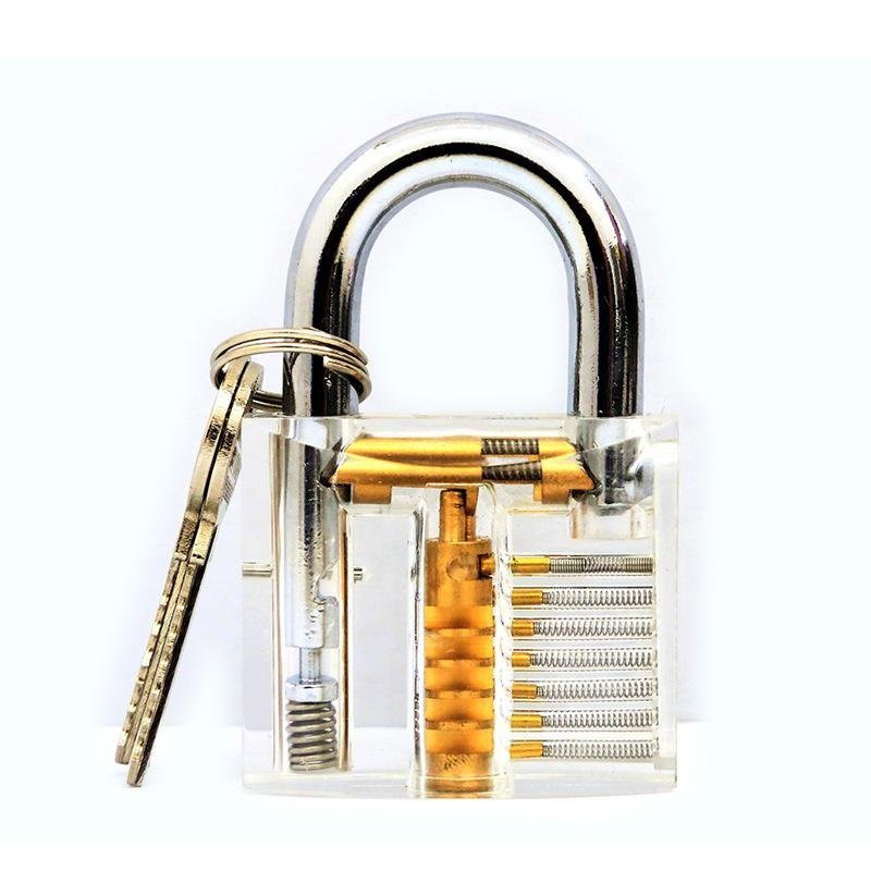 Locksmith Transparent Visable Cutaway Practice Keylock Lock Training Skill Pick