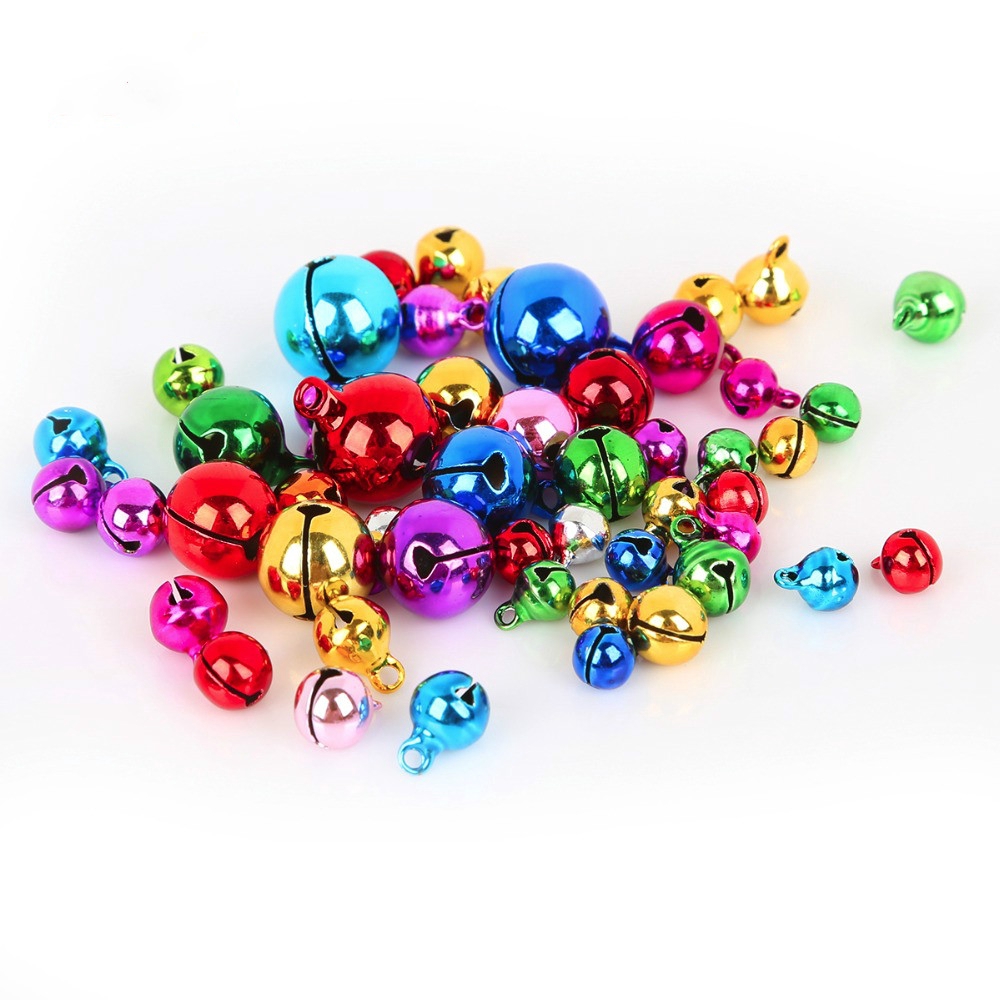 กระดิ่งทองแดง 6 8 10 12 14 มม. สีเงิน คละสี สําหรับทําเครื่องประดับ DIY 20-100 ชิ้น