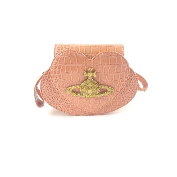 Authrntic Vivienne westwood chancery croc heart bag pink Shopee Thailand