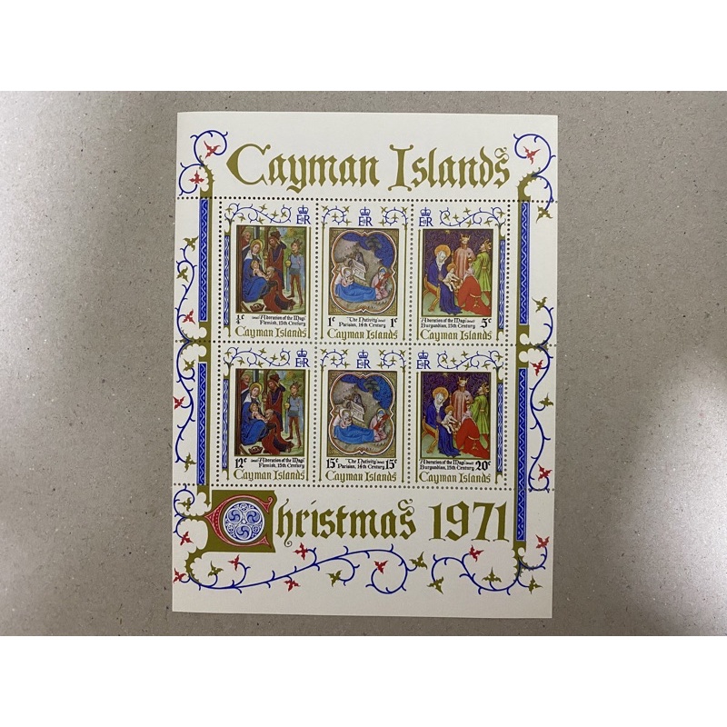 {JK} Cayman Islands 1971 - คริสต์มาส MS MNH