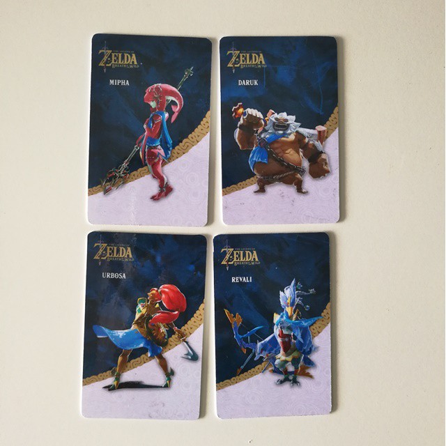 Amiibo card Zelda Breath Of The Wild : The Champions amiibo set (ชุด 4 ใบ)
