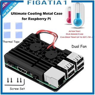 พัดลมระบายความร้อน พร้อมเคสปิด สําหรับ Raspberry Pi 3B+ 3B 2B+ 2B