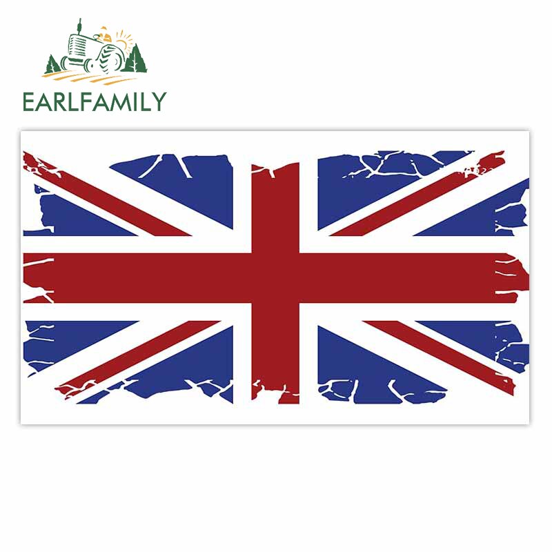 Earlfamily สติ๊กเกอร์ลายธงชาติอังกฤษกันน้ํา 13 ซม . X 8 ซม . สําหรับตกแต่งรถยนต์