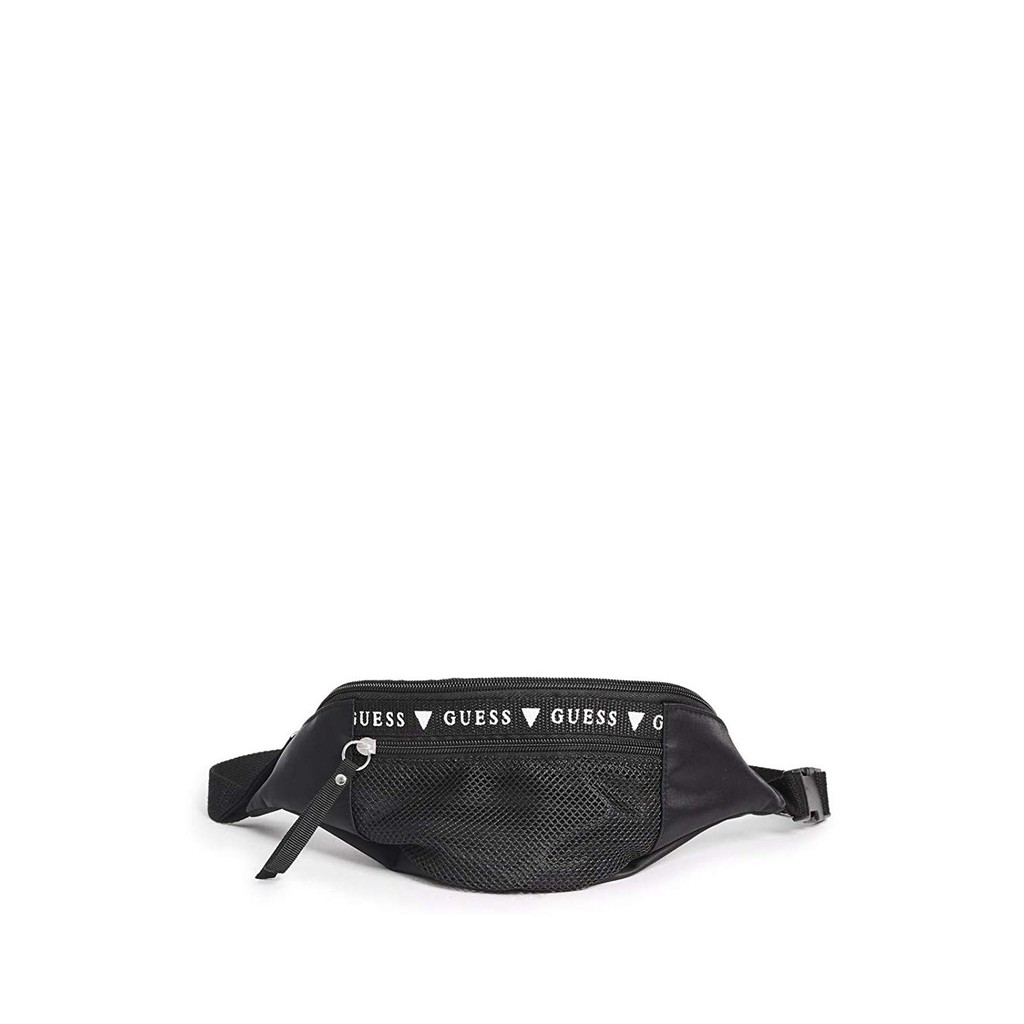 กระเป๋าคาดอก/เอว GUESS Factory Nylon Mesh Convertible Fanny Pack สีดำ ของแท้