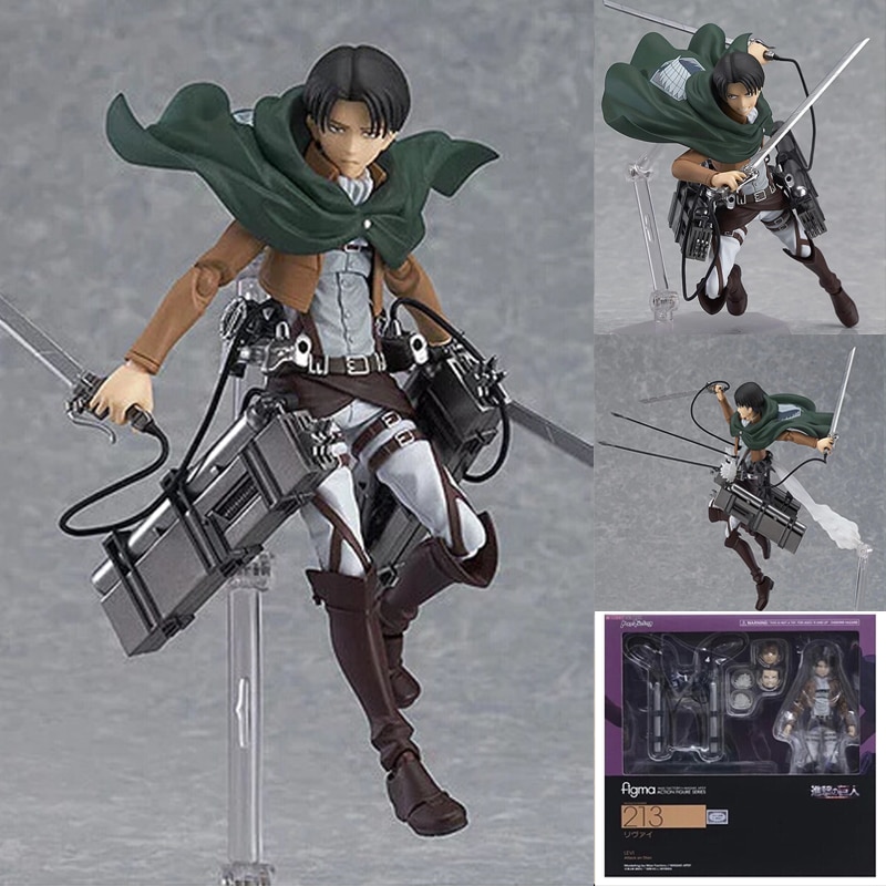 Anime Attack on Titan 213 Levi Action Figure Mikasa Ackerman 203 Eren Yeager 207 Movable Assemble Figurine Model Toy DIY