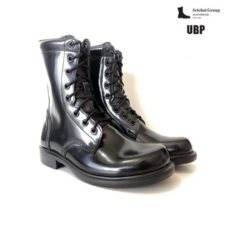 Srichaishoes รุ่น UBP คอมแบท หนังขัดมันเกรดพรีเมี่ยม ทรงหัวเหลี่ยม