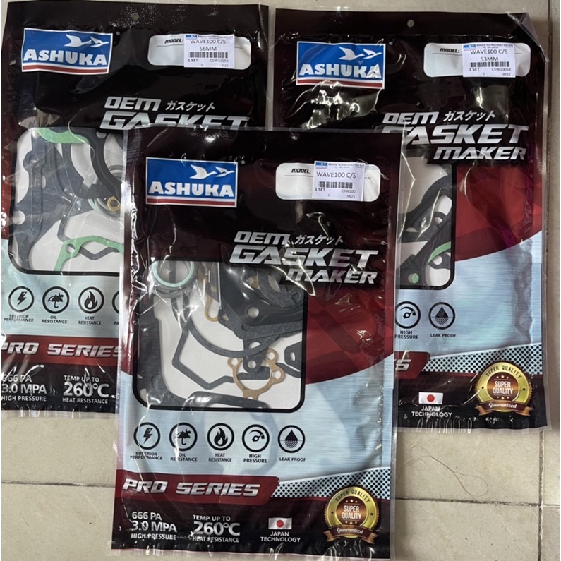 Ashuka WAVE 100 / EX5 DREAM OVERHALL GASKET COMPLATE SET STANDARD 53MM 56MM