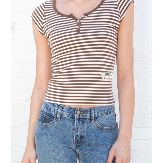 Brandy Melville Zelly Scallop Ribbed Top