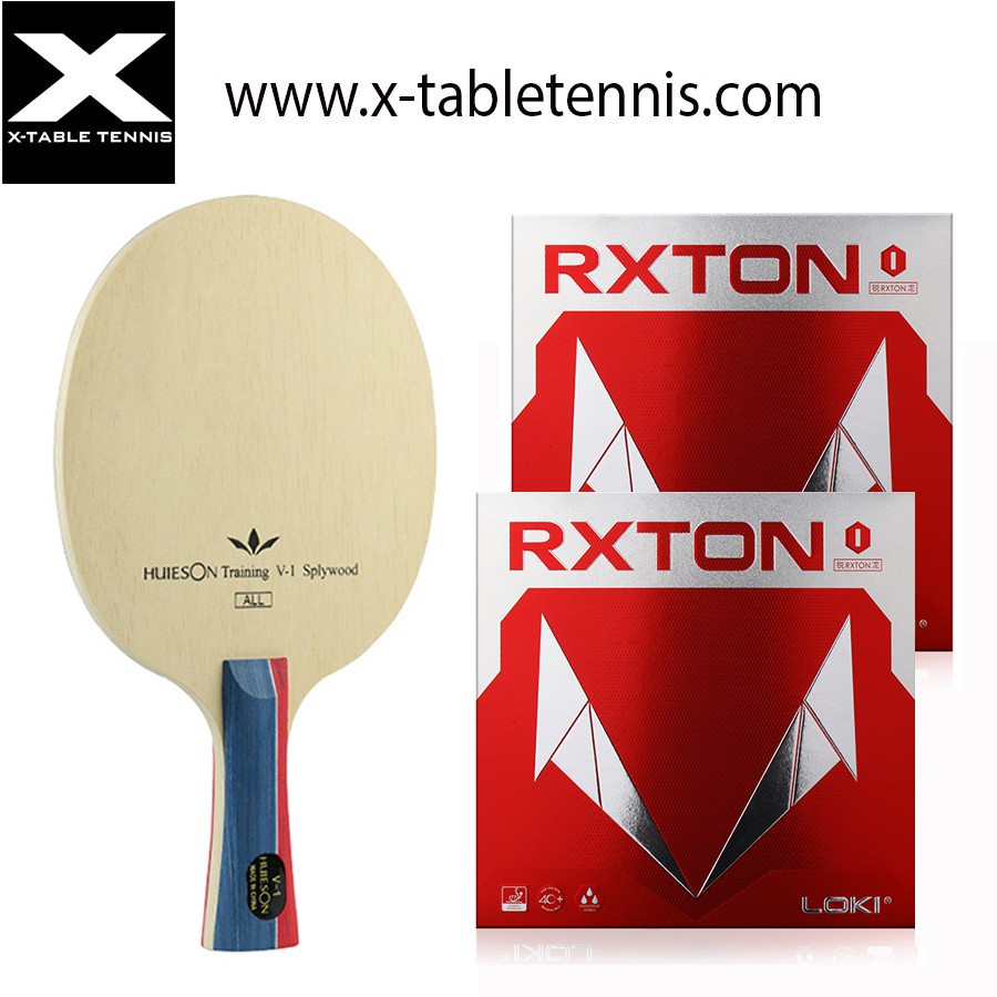 ไม้ปิงปอง Huieson รุ่น V1+ ยาง LOKI RXTON 1 สองด้าน