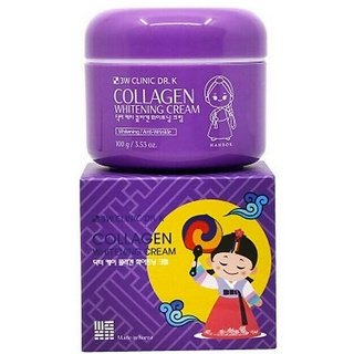 3W CLINIC DR.K COLLAGEN WHITENING CREAM 100g ครีมบำรุงผิวหน้าสูตรคอลลาเจนเข้มข้นจากเกาหลีของแท้เพื่อผิวหน้ากระจ่างใส