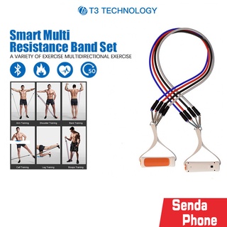 ยางยืด T3 Smart Multi Resistance Band Set ยางยืดออกกำลังกาย อัจฉริยะ วัดอัตราการเต้นของหัวใจ การเผาผลาญแคลลอรี่