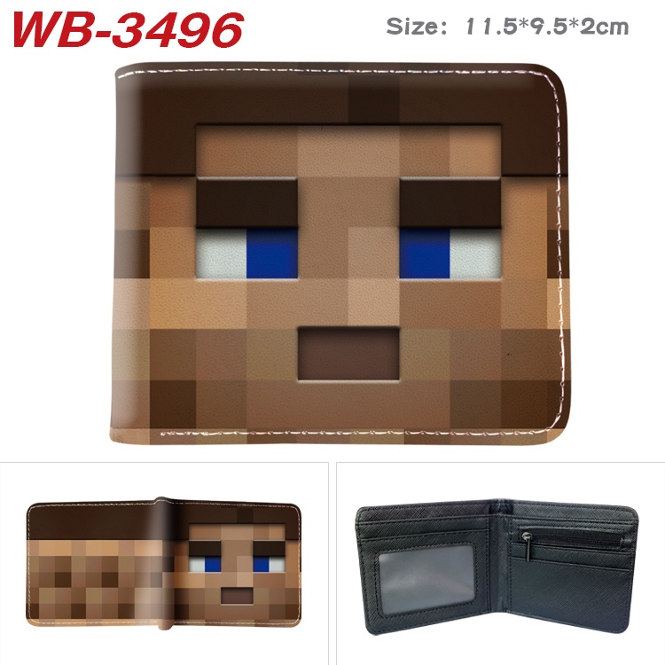 กระเป๋าสตางค์ ใบสั้น ลายการ์ตูน Minecraft Enderman Game ลําลอง ใส่เหรียญได้ สําหรับผู้ชาย และผู้หญิง