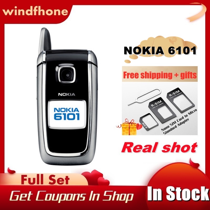 Nokia 6101 โทรศัพท์มือถือ แบบฝาพับ ปลดล็อก quad band GSM โทรศัพท์มือถือ