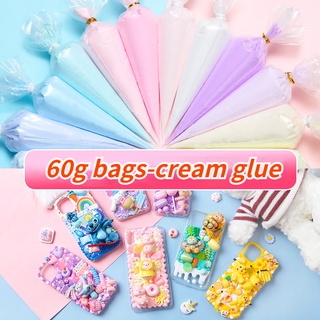 60ml DIY บ้านตุ๊กตาครีมกาว Creative กาวสำหรับเคสโทรศัพท์กรอบกิ๊บติดผมบุคลิกภาพอุปกรณ์เสริมการสร้างเมือกตกแต่งสีดินน้ำมัน DIY การสร้างแบบจำลองกรณี Clayclay Kit