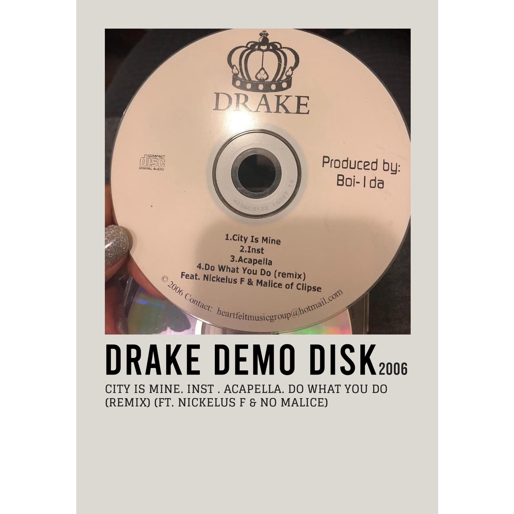 ฝาครอบโปสเตอร์ Drake Demo Disk โดย Drake สําหรับห้อง/บาร์เบอร์ยิม