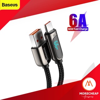 🔥ถูก/แท้🔥Baseus สายชาร์จ พร้อมจอแสดงแรงดันไฟฟ้า Huawei 66W  Type C รองรับ SuperCharge 5A QC3.0 Xiaomi CHARGE TURBO