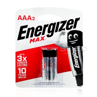 ถ่านอัลคาไลน์ เอเนอไจเซอร์แม๊กซ์ E92 AAA แพ็ก 2 ก้อน (Energizer Max Alkaline E9 AAA BP2)