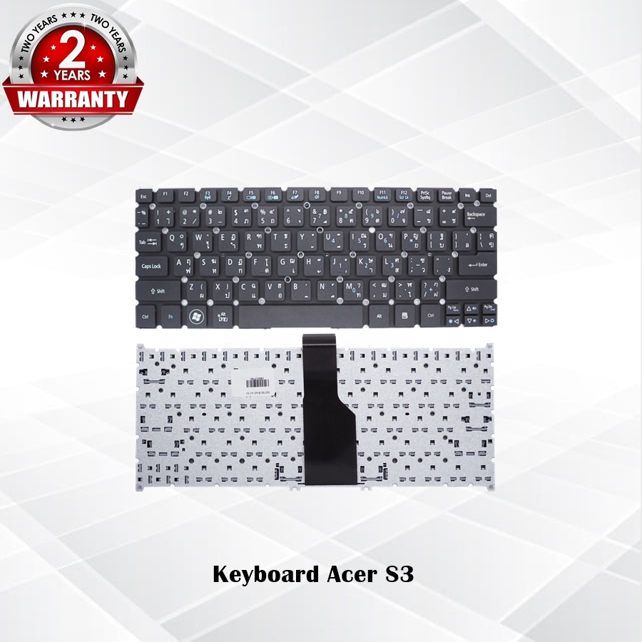Keyboard Acer S3 / คีย์บอร์ด เอเซอร์ รุ่น 725 756 S3-391 S3-951 S5-391 V5-121 V5-131 V5-171 / TH-ENG
