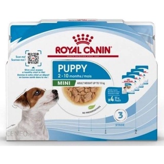 Mini Puppy Pouch Royal Canin กล่องแพ็ค 4 ซอง