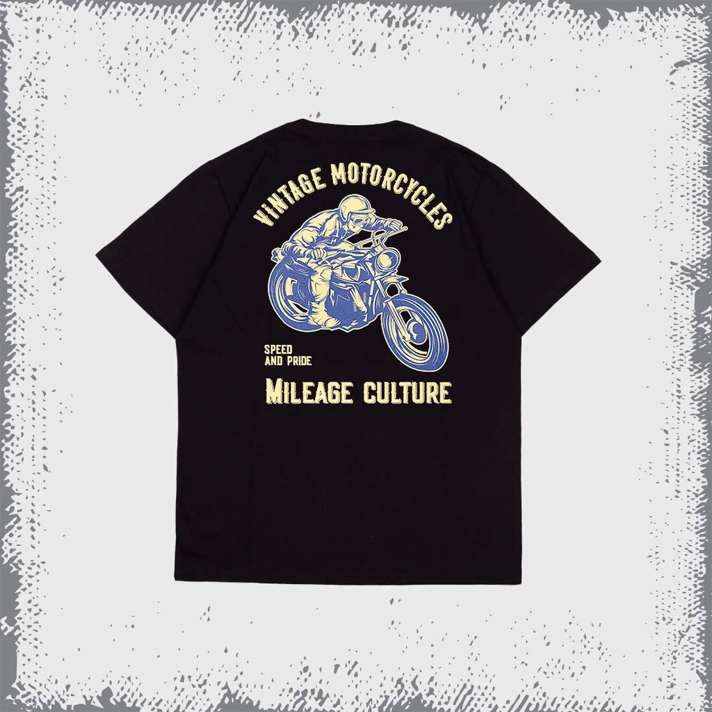 เสื้อยืด พิมพ์ลาย Mileage สีดํา