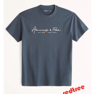 [S-5XL]Abercrombie เสื้อยืดสีน้ำเงิน  เสื้อยืดผู้ชาย แท้ เสื้อยืด เสื้อยืดผ้าฝ้าย men t-shirt