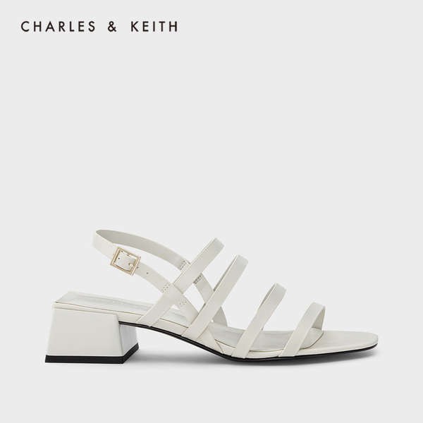 รองเท้าแตะ Charles &amp; Keith รองเท้าผู้หญิง CK1-60361328 ผู้หญิงเทปหัวสี่เหลี่ยมพร้อมรองเท้าแตะ