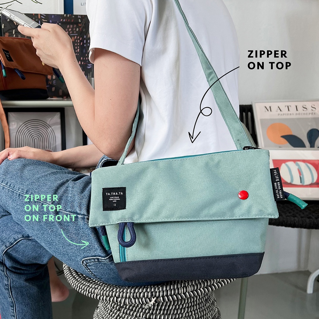 Squad relife sky sling bag กระเป๋าสะพายข้างรุ่น Squad สีกากี / TA.THA.TA