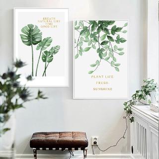 ภาพวาดผ้าใบพิมพ์ลาย monstera leaf สําหรับตกแต่งบ้าน