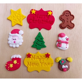 น้ำตาลแต่งขนม วันคริสมาส Christmas cake topper น้ำตาลแต่งหน้าเค้ก เทศกาลคริสมาส   น้ำตาลแต่งขนม cake topp