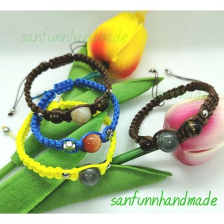 กำไลข้อมือเชือกถักหินมงคลตามราศีเกิดงานhandmade