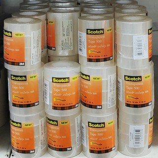 เทปใสสก๊อตช์ Scotch รุ่น 500 แกน1 นิ้ว กว้าง 18มม. ยาว33เมตร (แบ่งขาย1ม้วน) Transparent Tape 3M สก๊อตเทป สก๊อตช์เทป